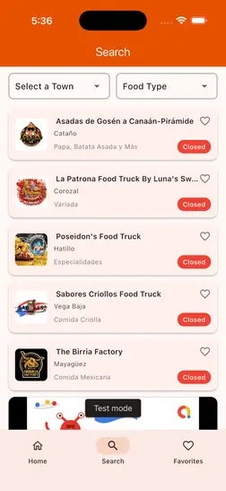 TruckFinderPR - Vista de resultados